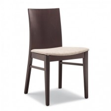 Sedia moderna in legno imbottita con tessuto