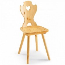 Sedia tirolese con cuore sullo schienale - colore naturale