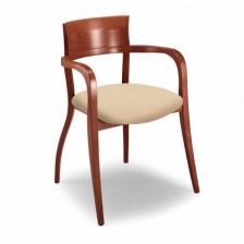 Poltroncina in legno moderna con sedile imbottito